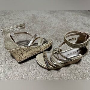 Kids Gold Wedge Sandals